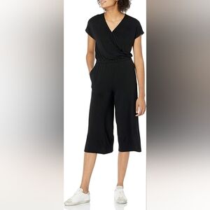 Womens Short-Sleeve Wide-Leg Jumpsuit - AMAZON ESSENTIALS